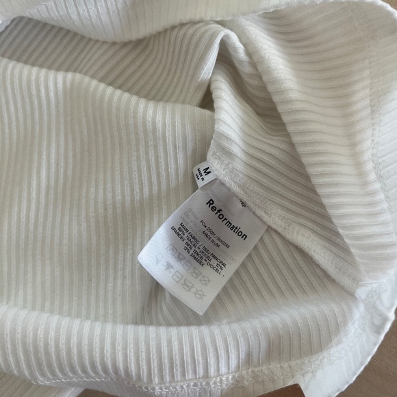 Reformation Cream Ribbed Tank Top - Picture 3 of 5